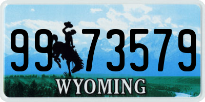 WY license plate 9973579