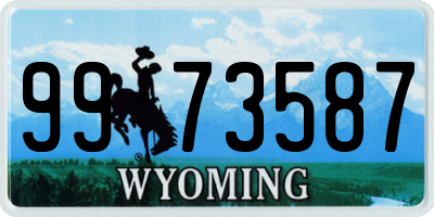 WY license plate 9973587