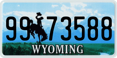 WY license plate 9973588