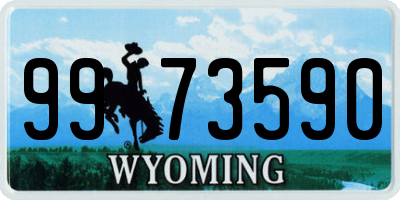 WY license plate 9973590