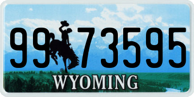 WY license plate 9973595