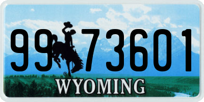 WY license plate 9973601