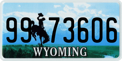 WY license plate 9973606