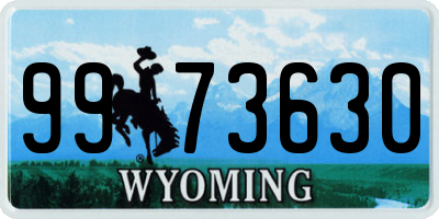WY license plate 9973630