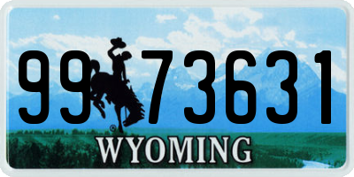 WY license plate 9973631