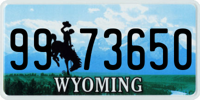 WY license plate 9973650