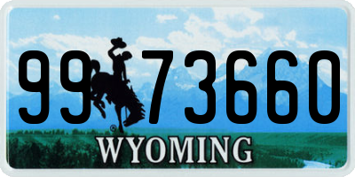WY license plate 9973660