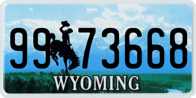 WY license plate 9973668