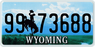 WY license plate 9973688