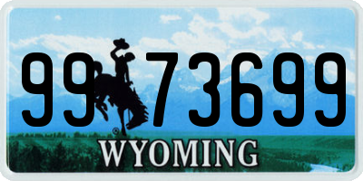 WY license plate 9973699
