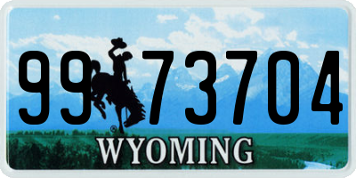 WY license plate 9973704