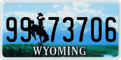 WY license plate 9973706