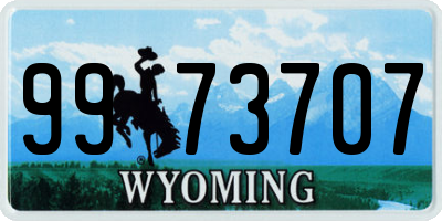 WY license plate 9973707