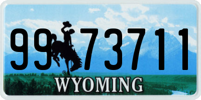 WY license plate 9973711