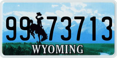 WY license plate 9973713