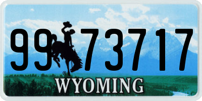 WY license plate 9973717