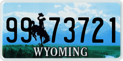 WY license plate 9973721