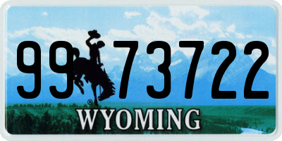 WY license plate 9973722