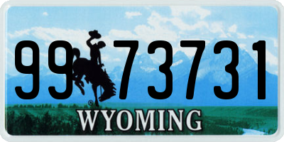 WY license plate 9973731