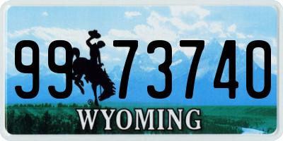 WY license plate 9973740