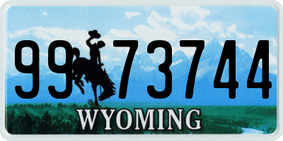 WY license plate 9973744