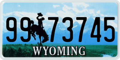 WY license plate 9973745