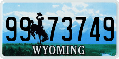 WY license plate 9973749