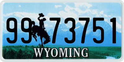 WY license plate 9973751