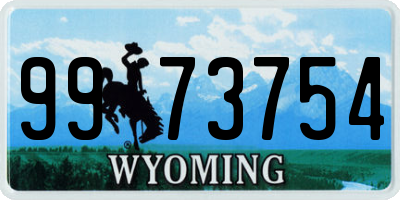WY license plate 9973754