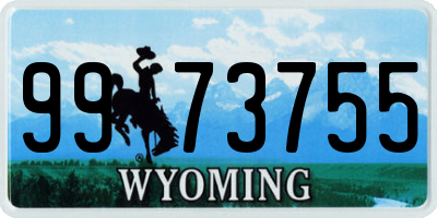 WY license plate 9973755