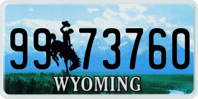 WY license plate 9973760