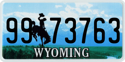 WY license plate 9973763