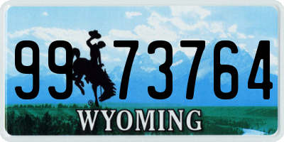 WY license plate 9973764