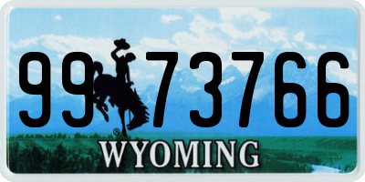 WY license plate 9973766