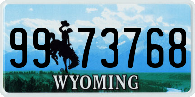 WY license plate 9973768