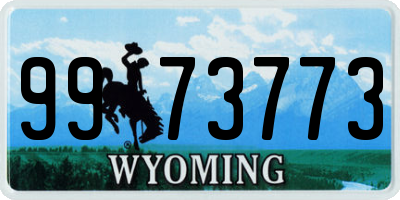 WY license plate 9973773