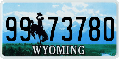 WY license plate 9973780