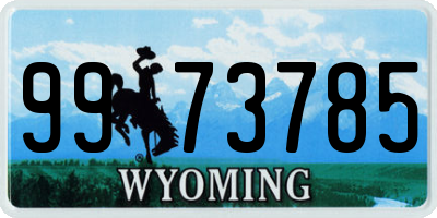 WY license plate 9973785