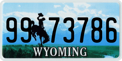 WY license plate 9973786