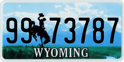 WY license plate 9973787