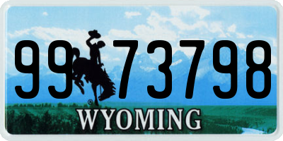 WY license plate 9973798