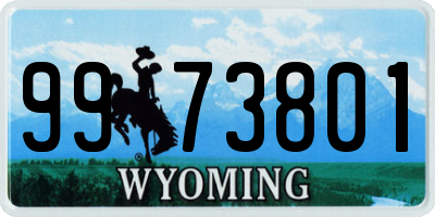 WY license plate 9973801