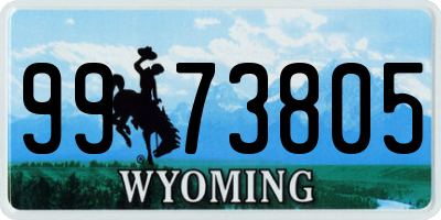 WY license plate 9973805
