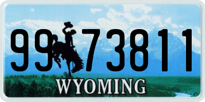 WY license plate 9973811