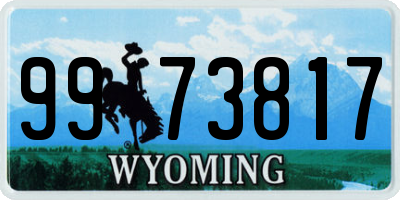 WY license plate 9973817