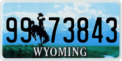WY license plate 9973843