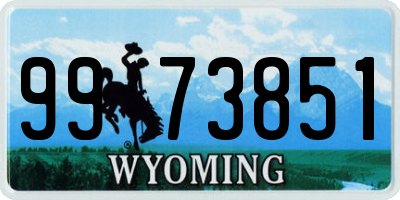 WY license plate 9973851