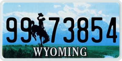 WY license plate 9973854