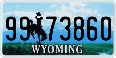 WY license plate 9973860