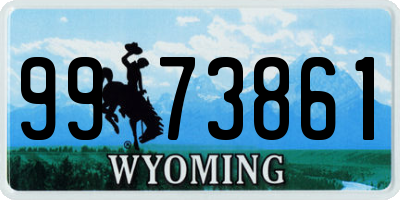 WY license plate 9973861